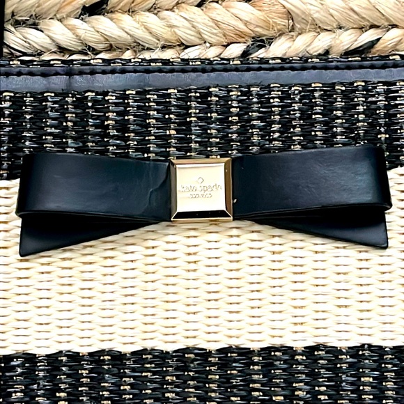 Kate Spade Bow Straw Beach Bag NWOT - Picture 5 of 10